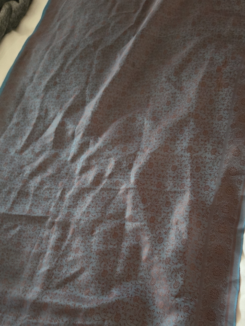 Brown and Blue Woven Scarf/Shawl